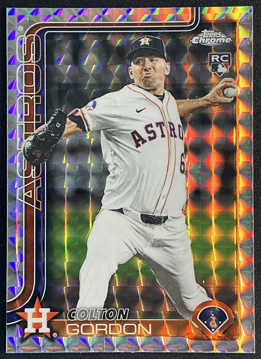 COLTON GORDON 2025 TOPPS CHROME UPDATE #USC23 GEOMETRIC REFRACTOR RC ASTROS