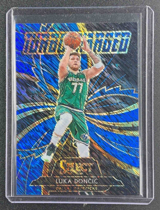 Luka Doncic 2020-21 Panini Select #1 Turbocharged Blue Shimmer Prizm SP