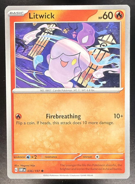 LITWICK 2023 POKEMON SV OBSIDIAN FLAMES - OBF EN #036/197