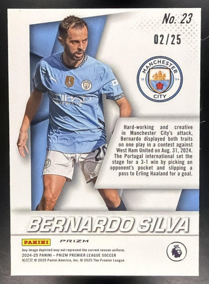 2024 Panini Prizm Premier League Bernardo Silva #23 Flashback 2014 Orange /25