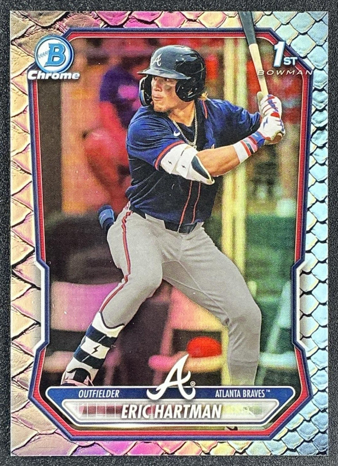 ERIC HARTMAN 2026 BOWMAN #BCP-102 CHROME REPTILIAN REFRACTOR 1ST PROSPECT BRAVES