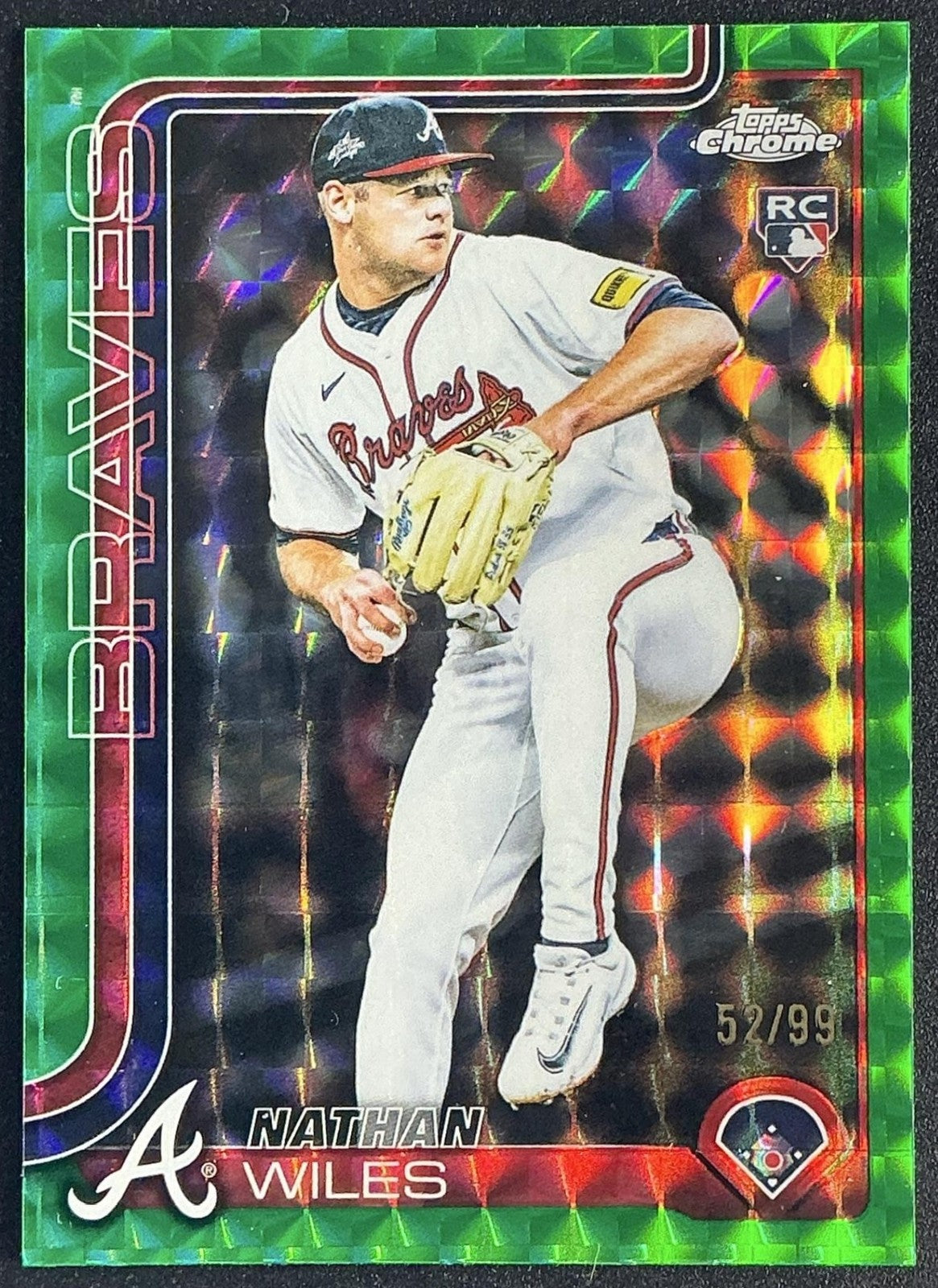 2025 Topps Chrome Update Nathan Wiles #USC172 Green Geometric Refractor /99 RC