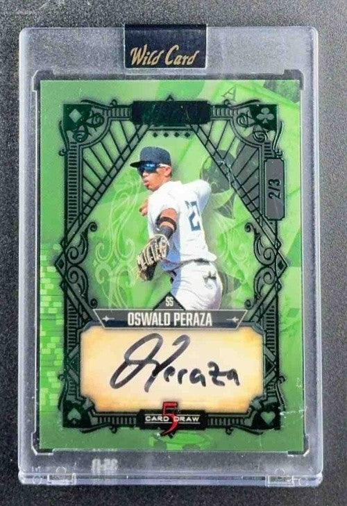 2023 wild card oswald peraza auto /3 5 card draw SSP
