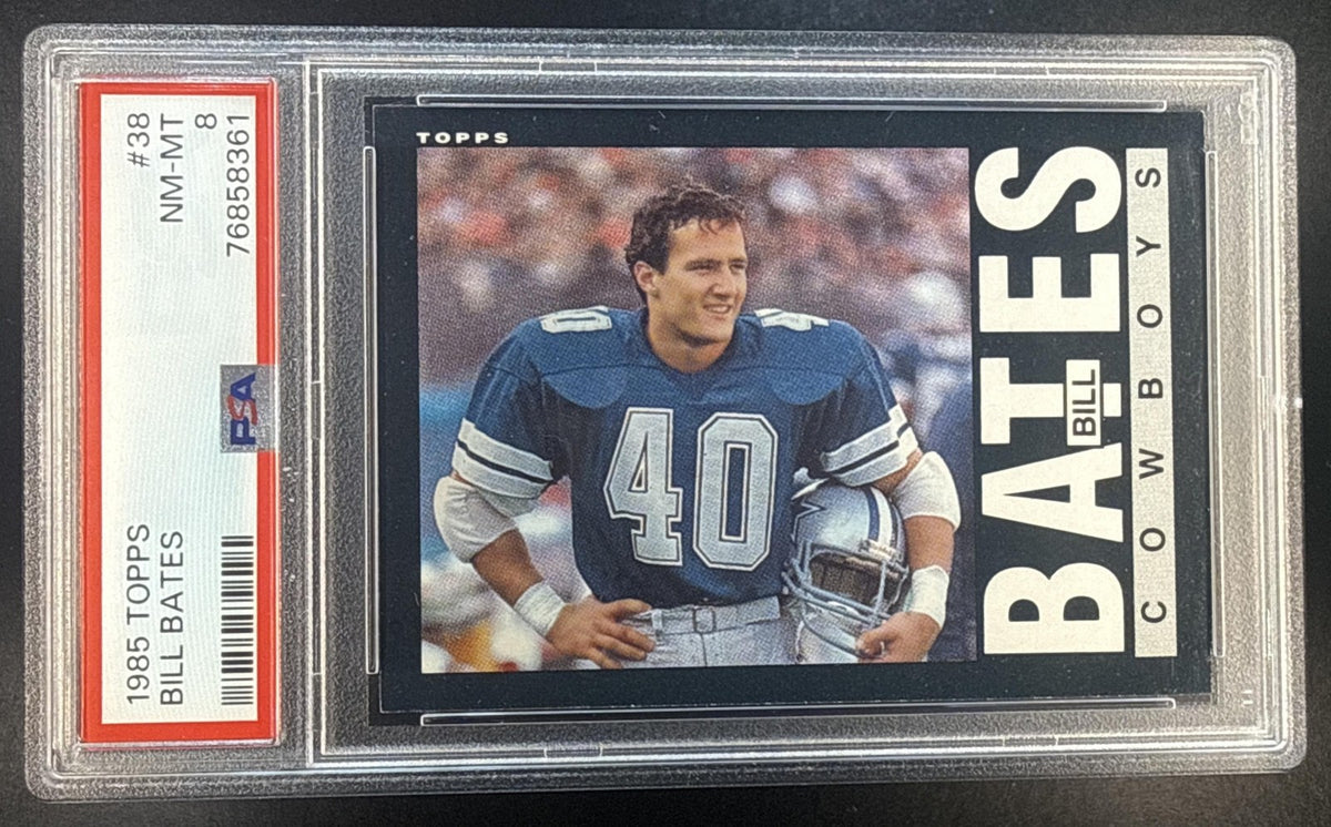 BILL BATES 1985 TOPPS #38 RC COWBOYS PSA 8