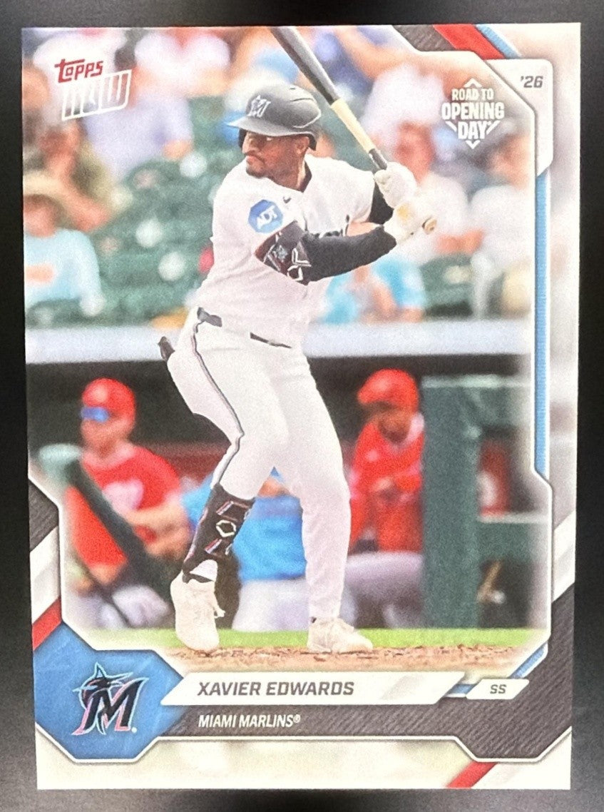 XAVIER EDWARDS 2026 TOPPS NOW ROAD TO OPENING DAY #OD-166 MARLINS