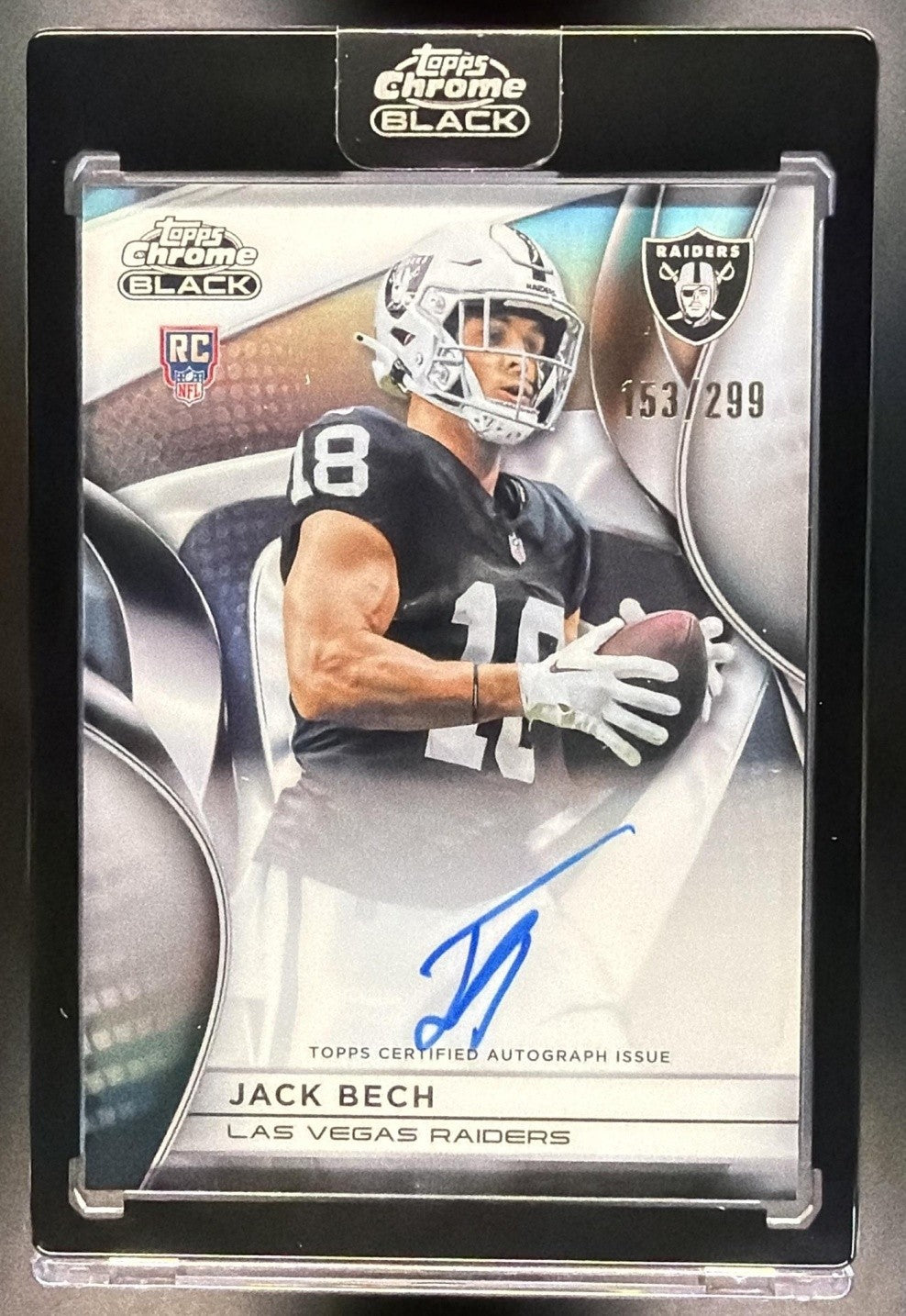 2025 Topps Chrome Black Jack Bech #RAU-JBE Rookie Auto Refractor /299 RC