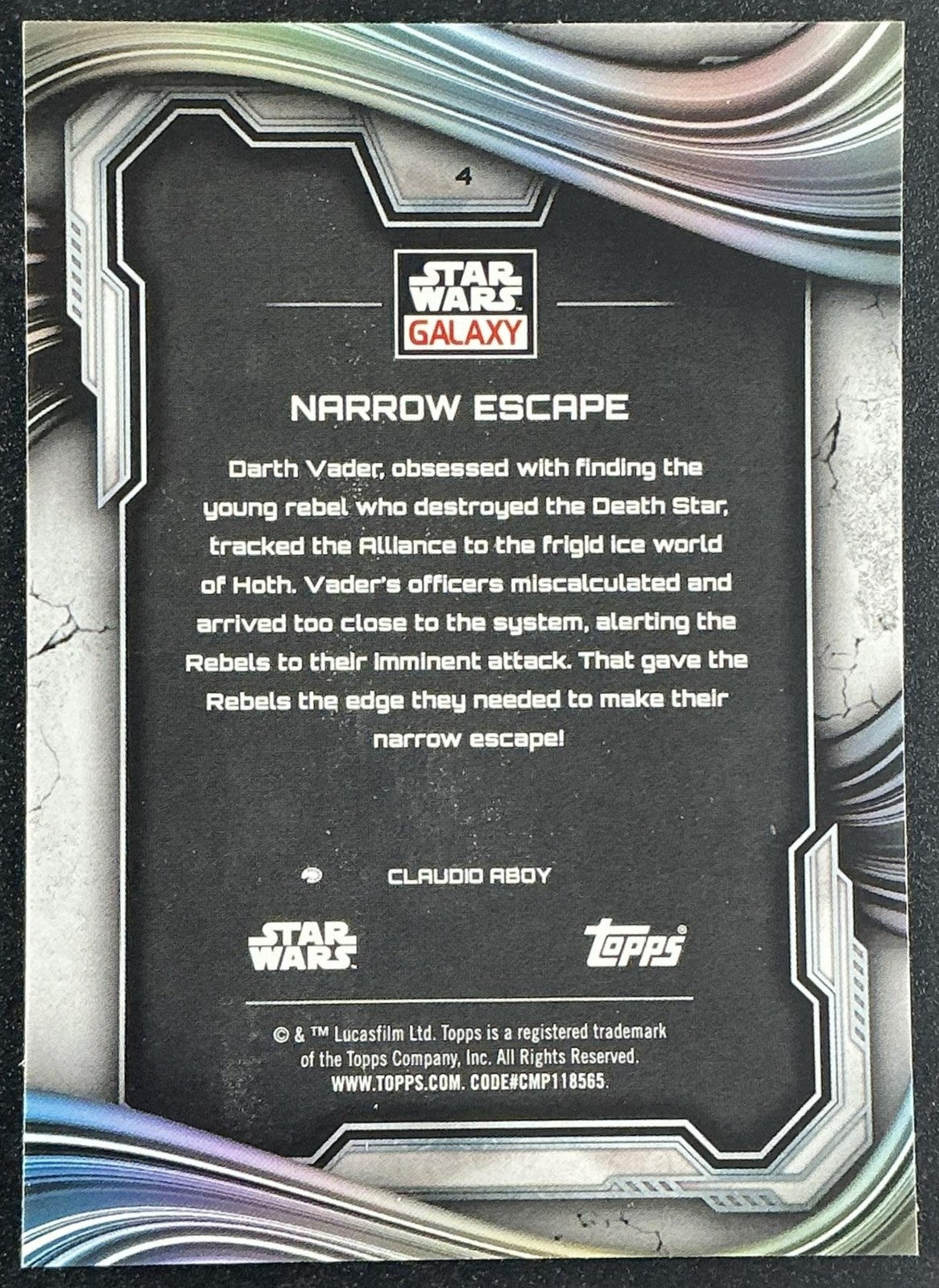 NARROW ESCAPE 2025 TOPPS CHROME STAR WARS GALAXY #4