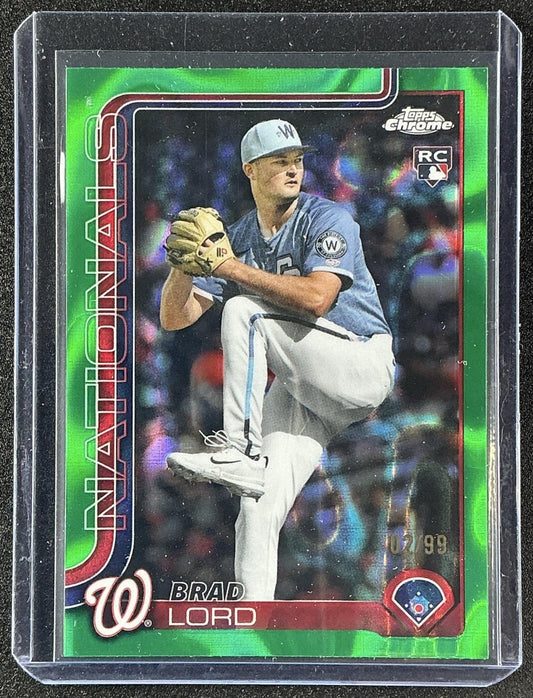 BRAD LORD 2025 TOPPS CHROME UPDATE #USC77 GREEN LAVA REFRACTOR 2/99 RC NATIONALS