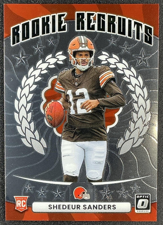 SHEDEUR SANDERS 2025 PANINI DONRUSS OPTIC #20 ROOKIE RECRUITS RC BROWNS