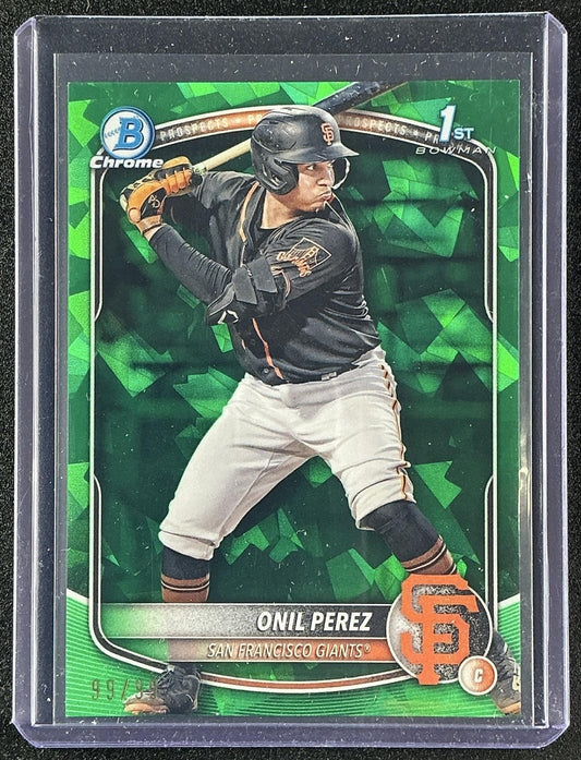 2025 Bowman Sapphire Onil Perez #BCP-134 Chrome Green Refractor /99 1st Prospect