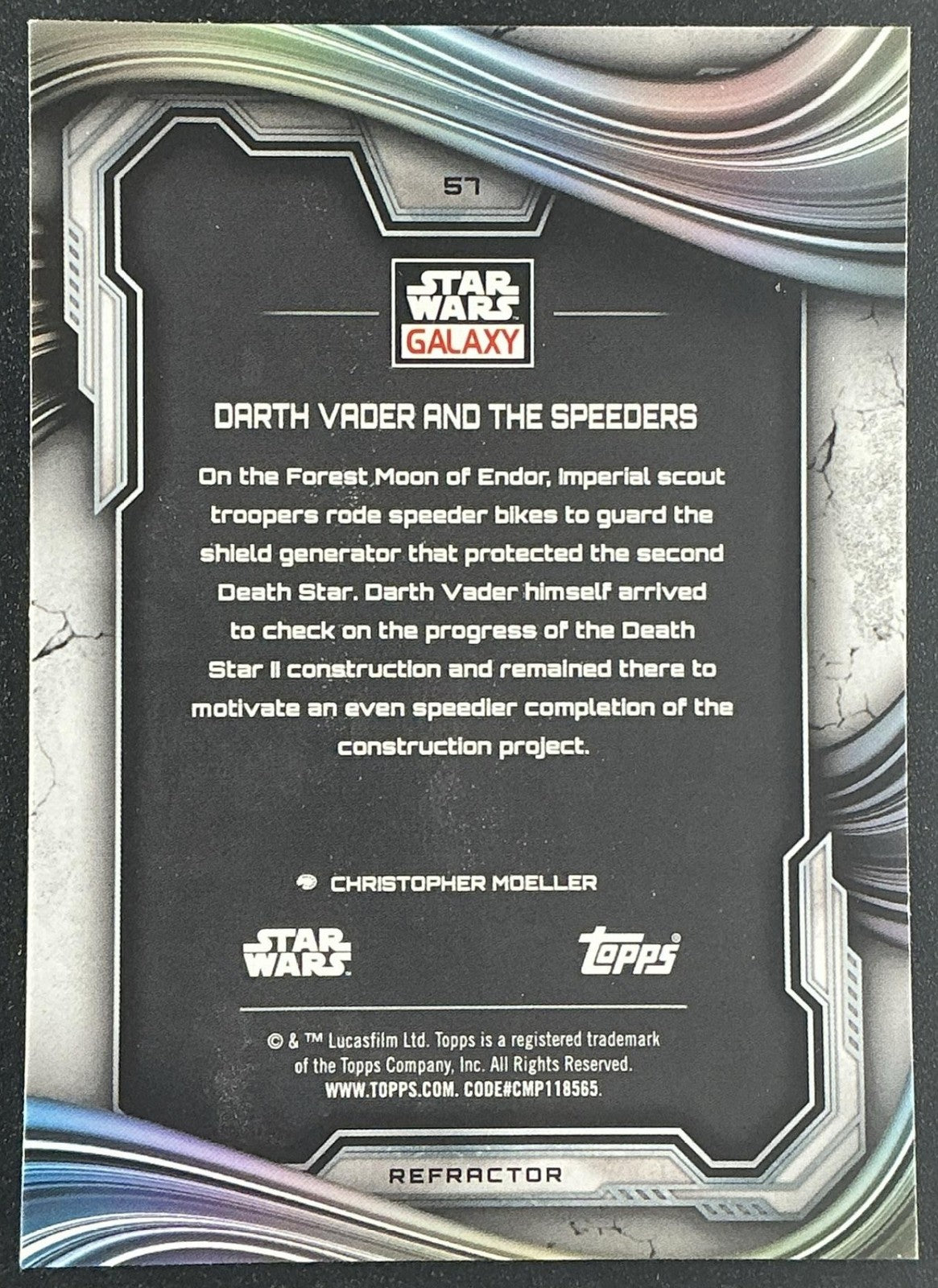 DARTH VADER AND THE SPEEDERS 2025 TOPPS CHROME STAR WARS GALAXY #57 REFRACTOR