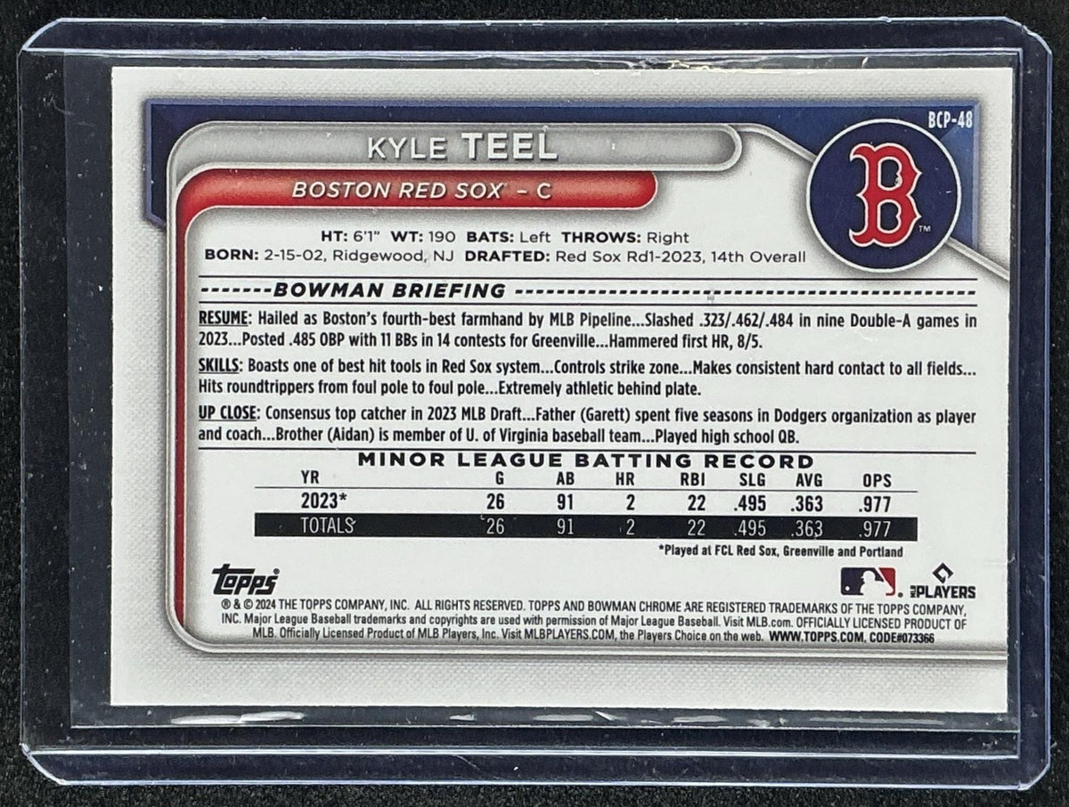 2024 Bowman Mega Box Kyle Teel #BCP-48 Chrome Prospects Mojo Pink Refractor /199
