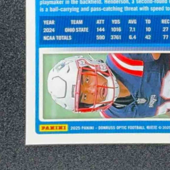 2025 Panini Donruss Optic TreVeyon Henderson #248 Rated Rookie Blue Hyper Prizm