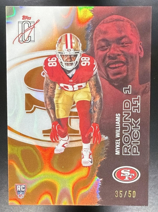 2025 Topps Signature Mykel Williams #123 Chrome Rookie Orange Lava /50 RC