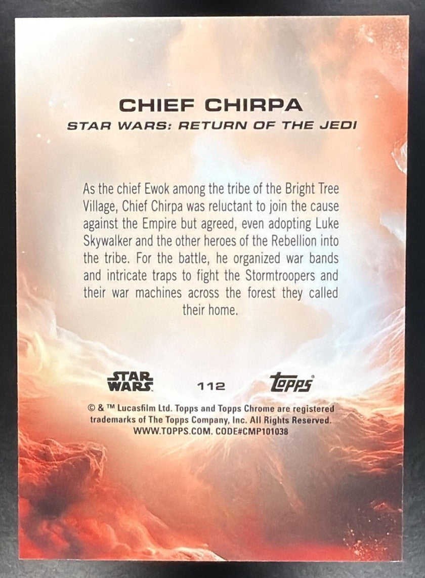 CHIEF CHIRPA 2025 TOPPS CHROME STAR WARS #112 SKYWALKER BLUE REFRACTOR 124/150