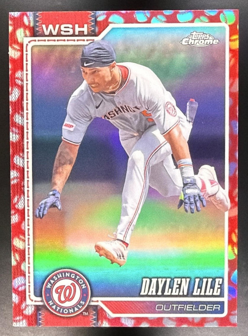 DAYLEN LILE 2026 TOPPS CHROME #132 BASEBALL SEAMS REFRACTOR NATIONALS