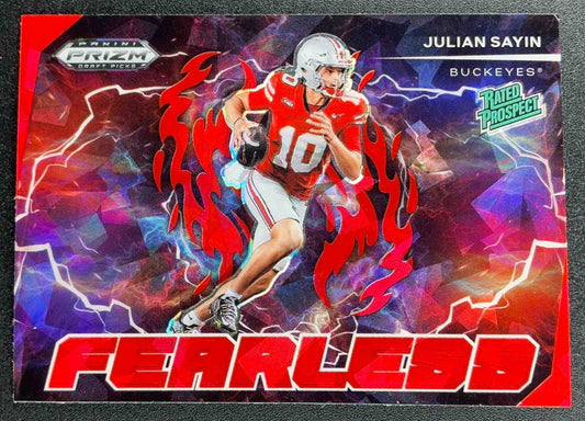 JULIAN SAYIN 2025 PANINI PRIZM DRAFT PICKS #23 FEARLESS RED ICE BUCKEYES