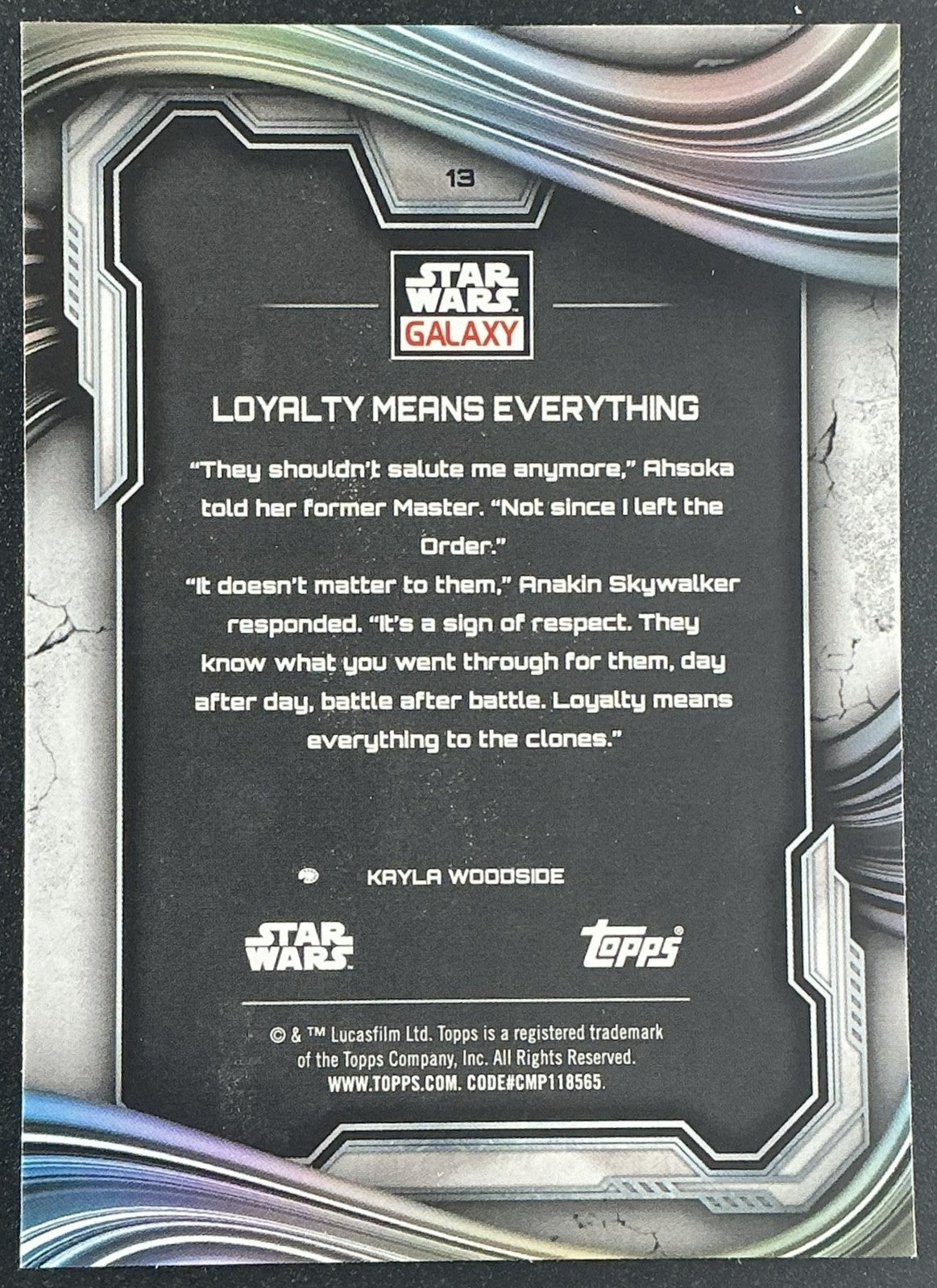 LOYALTY MEANS EVERYTHING 2025 TOPPS CHROME STAR WARS GALAXY #13