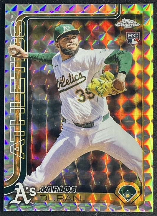 CARLOS DURAN 2025 TOPPS CHROME UPDATE #USC84 GEOMETRIC REFRACTOR RC ATHLETICS