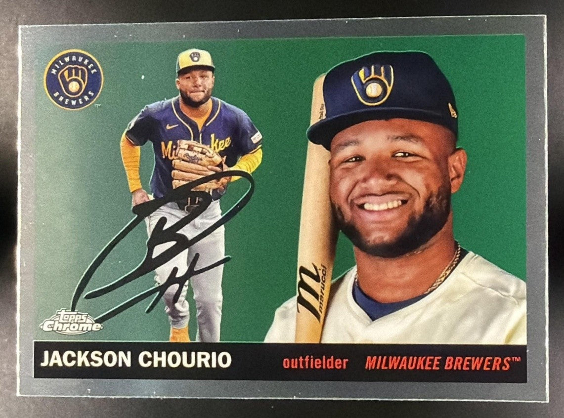 JACKSON CHOURIO 2025 TOPPS CHROME PLATINUM ANNIVERSARY #16 BREWERS