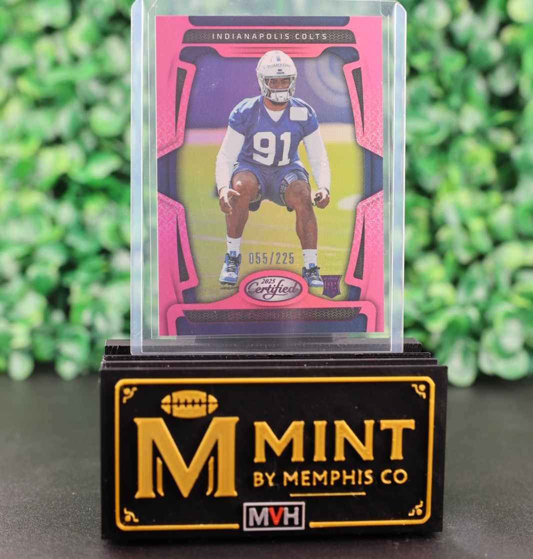 JT TUIMOLOAU 2025 CERTIFIED ROOKIE RC MIRROR PINK /225 INDIANAPOLIS COLTS #194