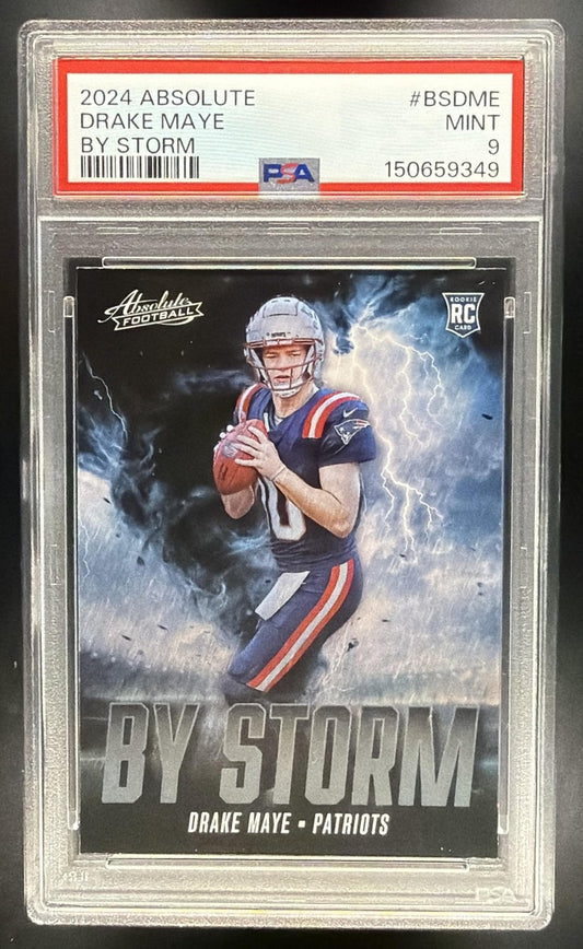 DRAKE MAYE 2024 PANINI ABSOLUTE #BS-DME BY STORM RC PATRIOTS PSA 9