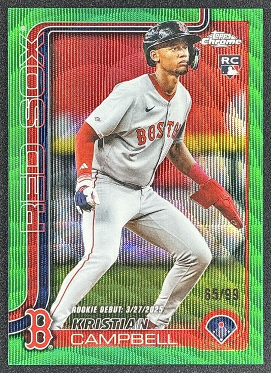 2025 Topps Chrome Update Kristian Campbell #USC188 Green Wave Refractor /99 RC