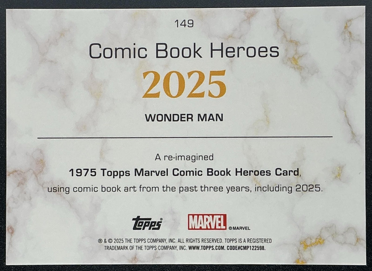 2025 Topps Marvel 1975 Golden Anniversary Wonder Man Gold Mini Diamonds /199