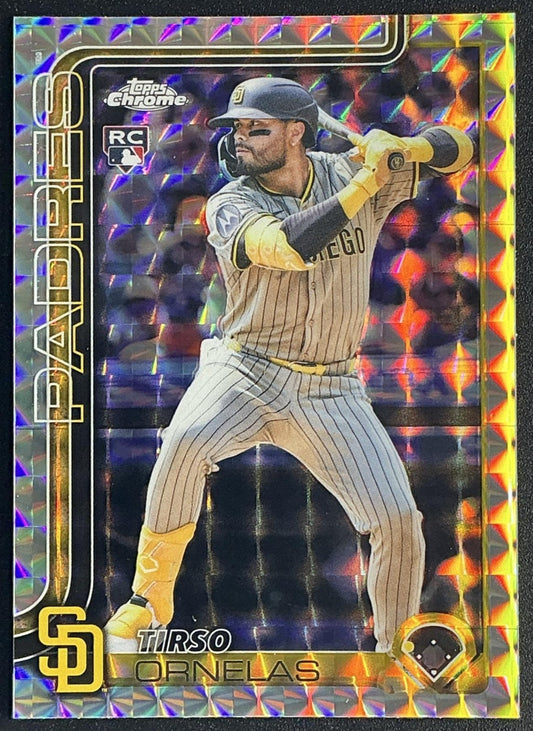 TIRSO ORNELAS 2025 TOPPS CHROME UPDATE #USC139 GEOMETRIC REFRACTOR RC PADRES