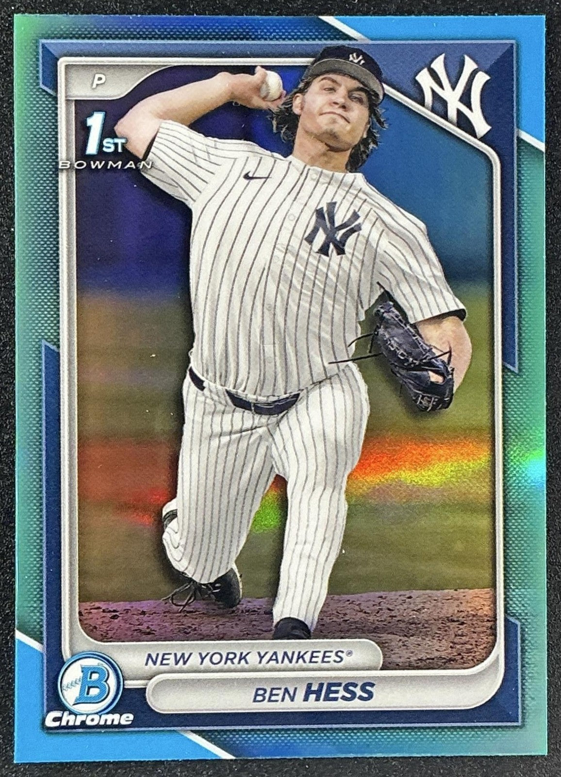 2024 Bowman Draft Ben Hess #BDC-87 Chrome Sky Blue Refractor 1st Prospect