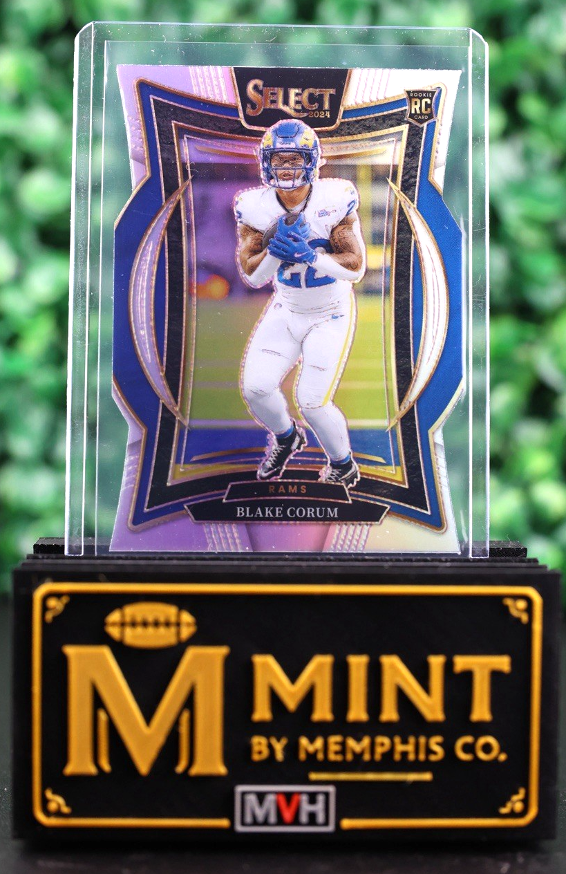 BLAKE CORUM 2024 PANINI SELECT CONCOURSE #9 SILVER PRIZM DIE CUT RC RAMS
