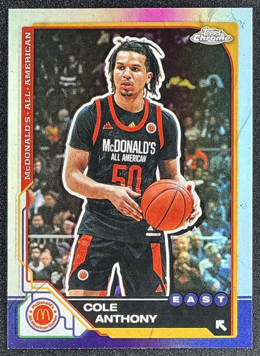 COLE ANTHONY 2025 TOPPS CHROME MCDONALD'S ALL-AMERICAN #94 REFRACTOR