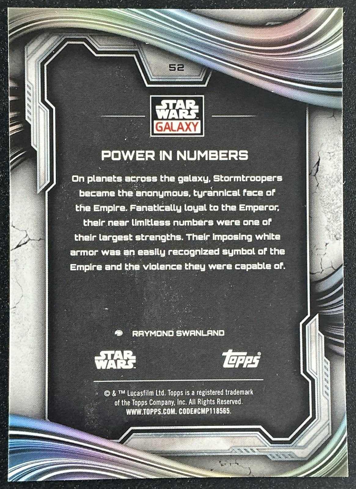 POWER IN NUMBERS 2025 TOPPS CHROME STAR WARS GALAXY #52