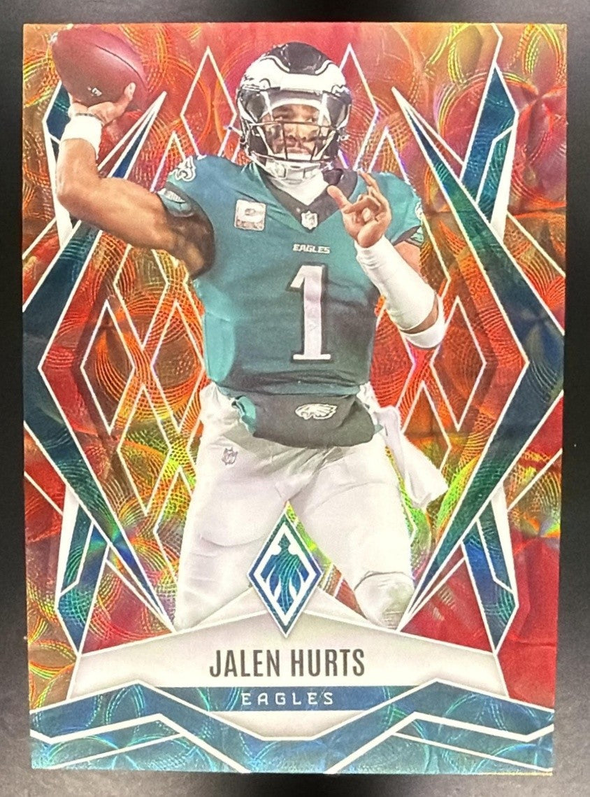 JALEN HURTS 2025 PANINI PHOENIX FACTORY SET #95 FIREBURST /350 EAGLES