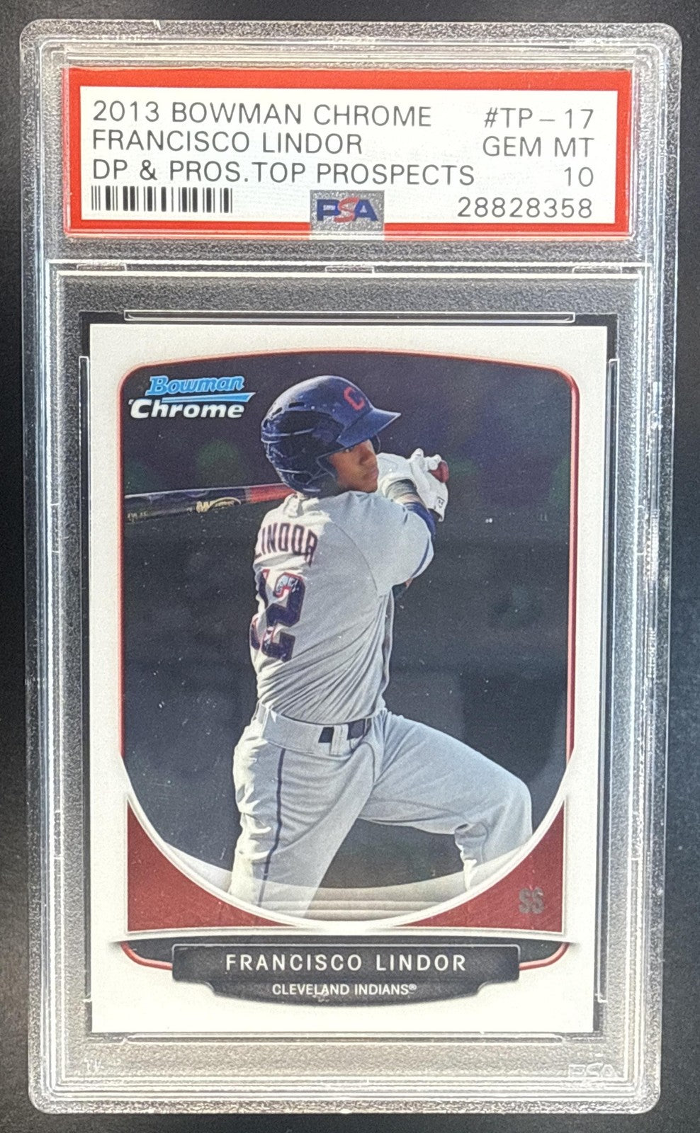 2013 Bowman Draft Picks & Prospects Francisco Lindor #TP-17 Chrome Top PSA 10