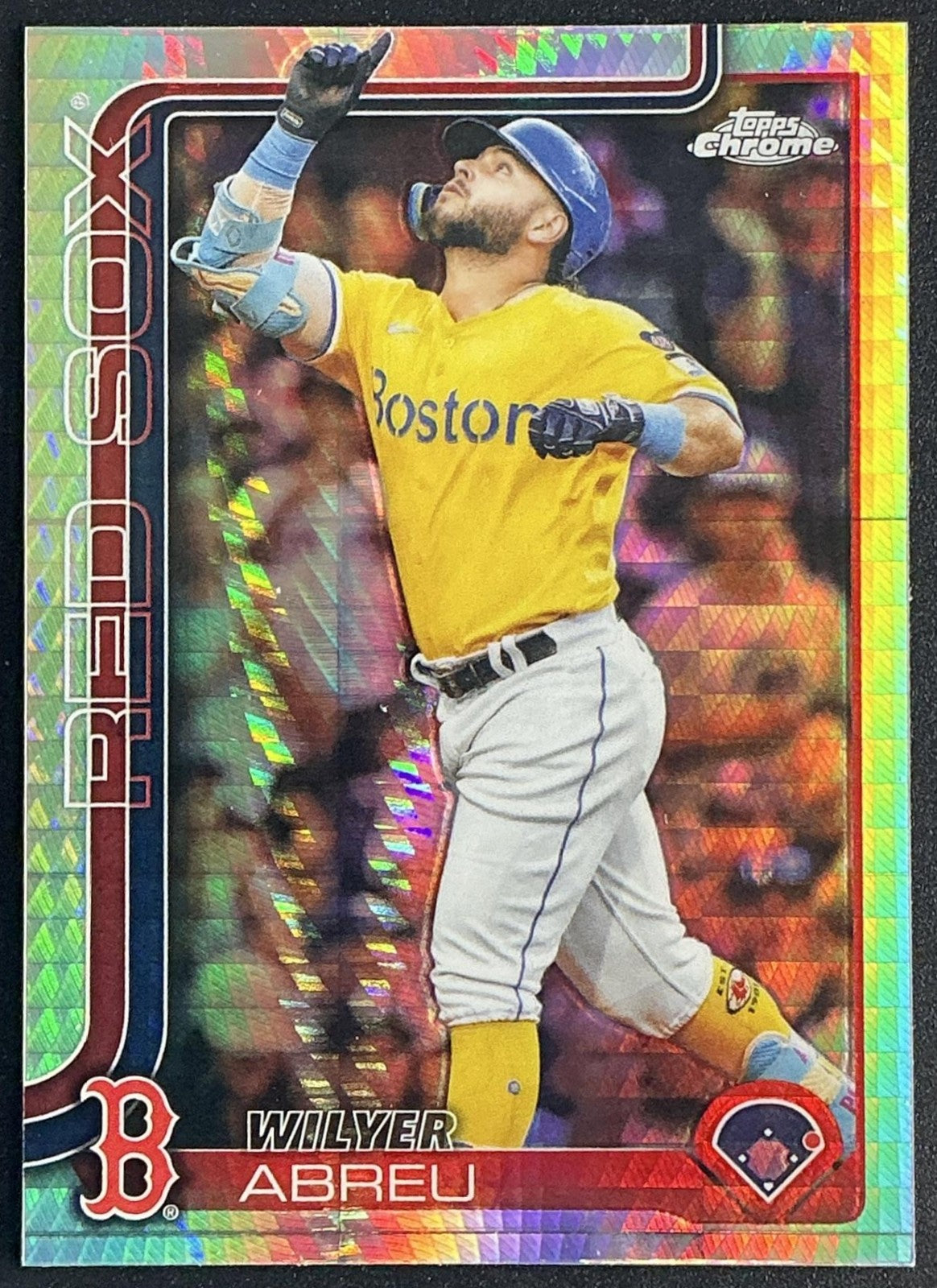 WILYER ABREU 2025 TOPPS CHROME UPDATE #USC118 PRISM REFRACTOR RED SOX