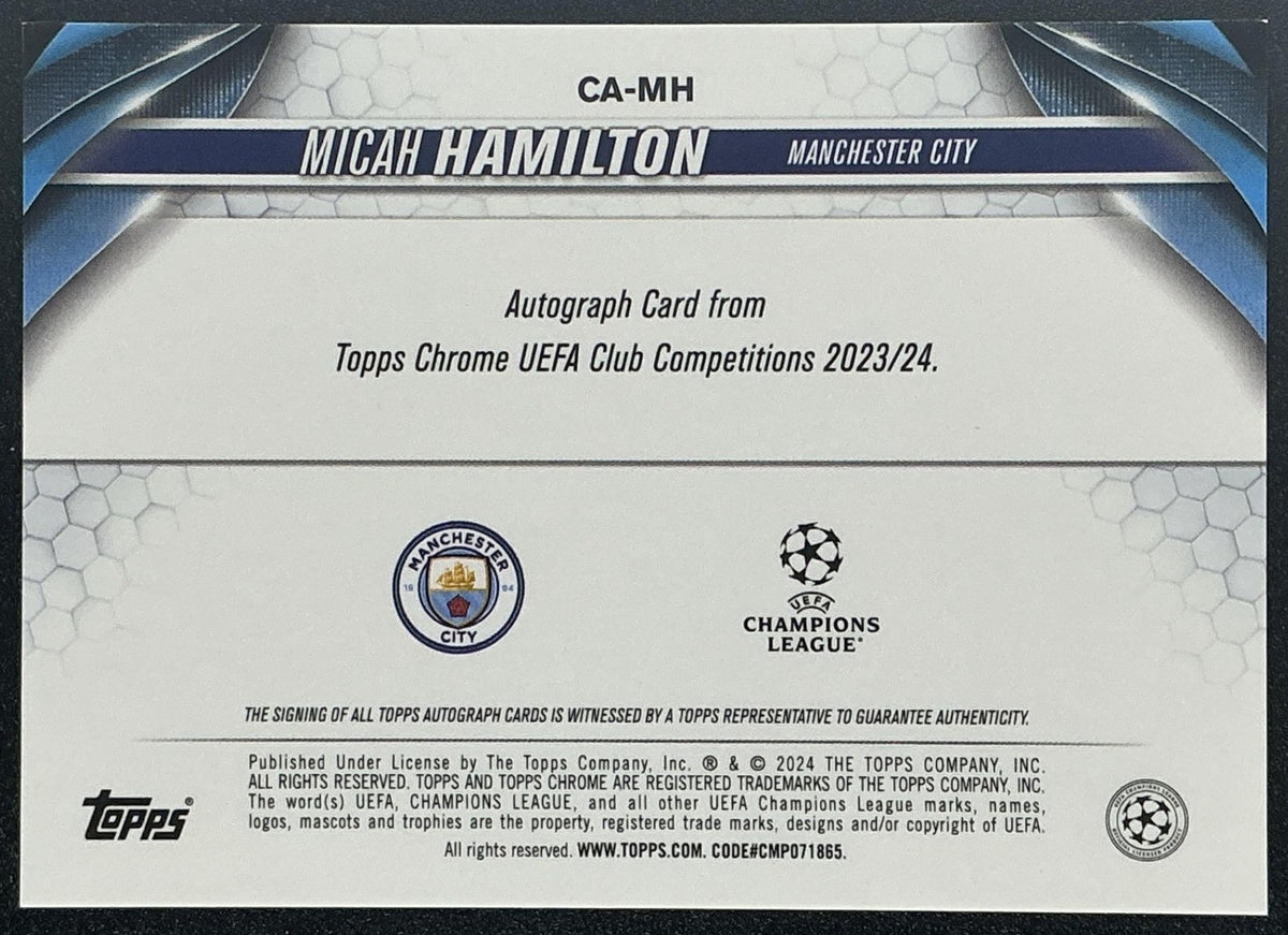 2023 Topps Chrome UEFA Club Competitions Micah Hamilton #CA-MH Auto RC