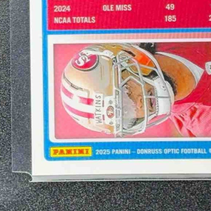 2025 Panini Donruss Optic Jordan Watkins #289 Rated Rookie Blue Hyper Prizm
