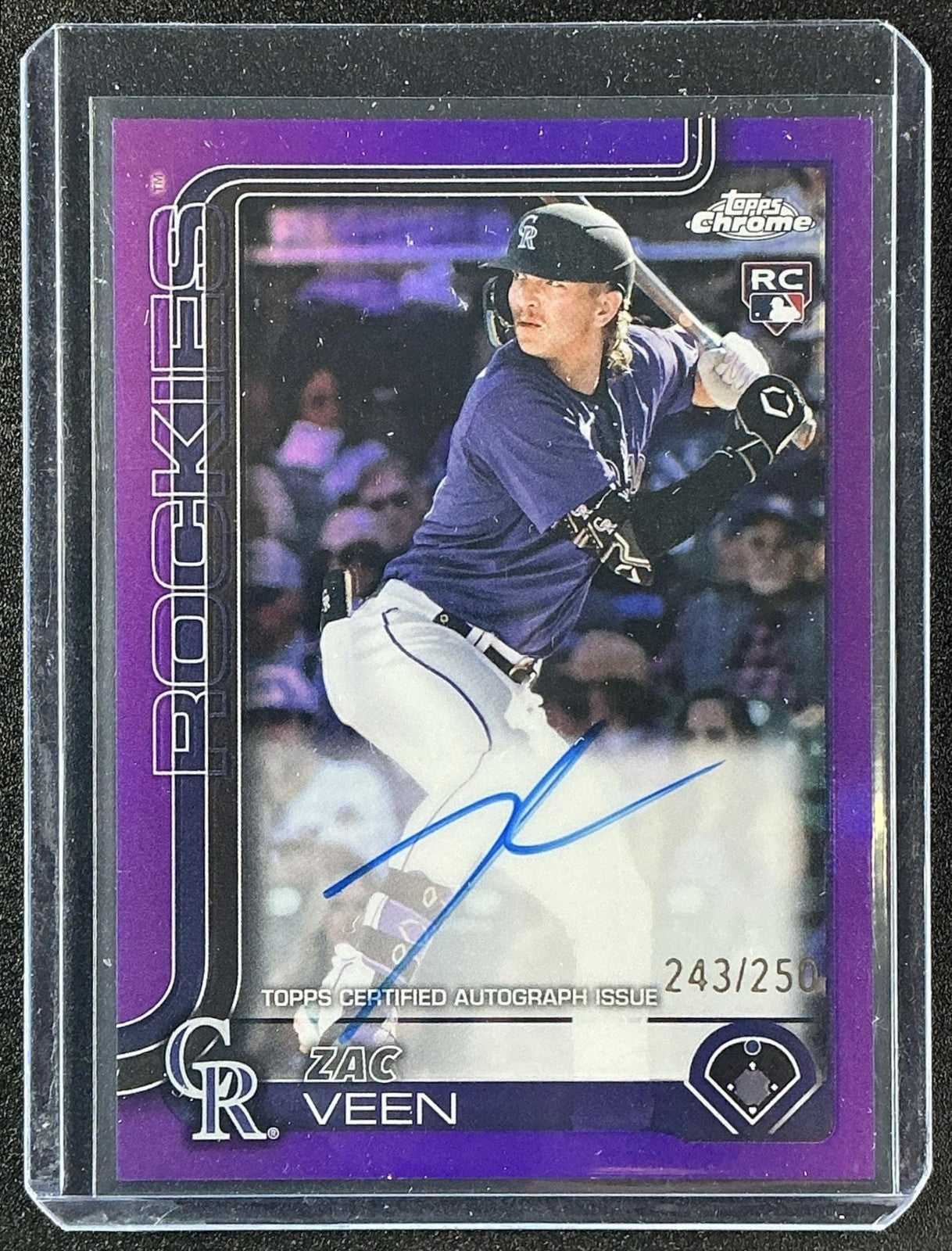 2025 Topps Chrome Update Zac Veen #RA-ZV Auto Purple Refractor /250 RC