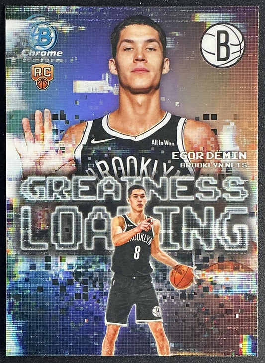 EGOR DEMIN 2025-26 BOWMAN #GL-8 CHROME GREATNESS LOADING REFRACTOR RC NETS