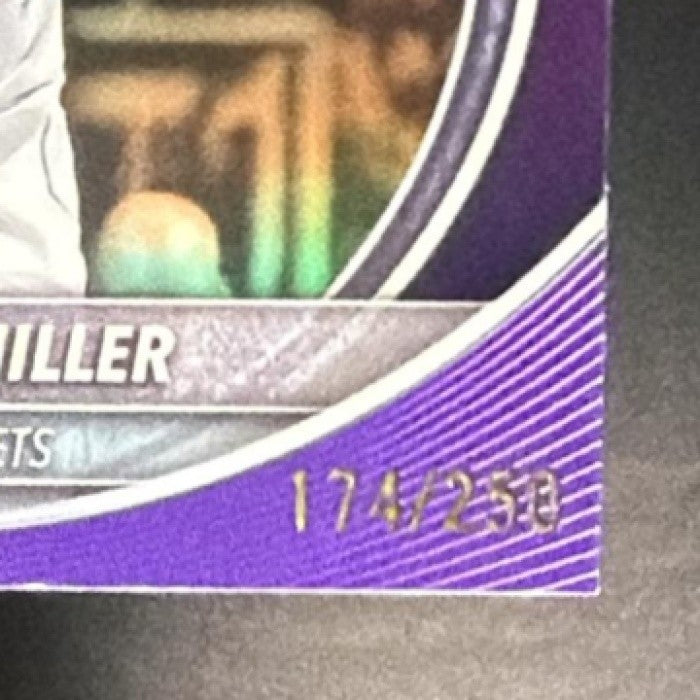 BRANDON MILLER 2025-26 BOWMAN #BCV-87 CHROME PURPLE REFRACTOR 174/250 HORNETS