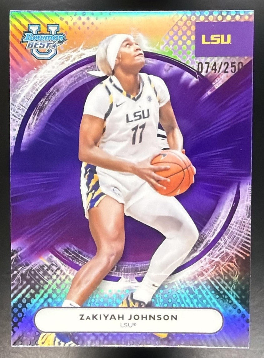 2025 Bowman Best University ZaKiyah Johnson #81 Purple Refractor /250