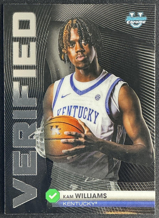KAM WILLIAMS 2025-26 BOWMAN #BV-14 CHROME VERIFIED WILDCATS