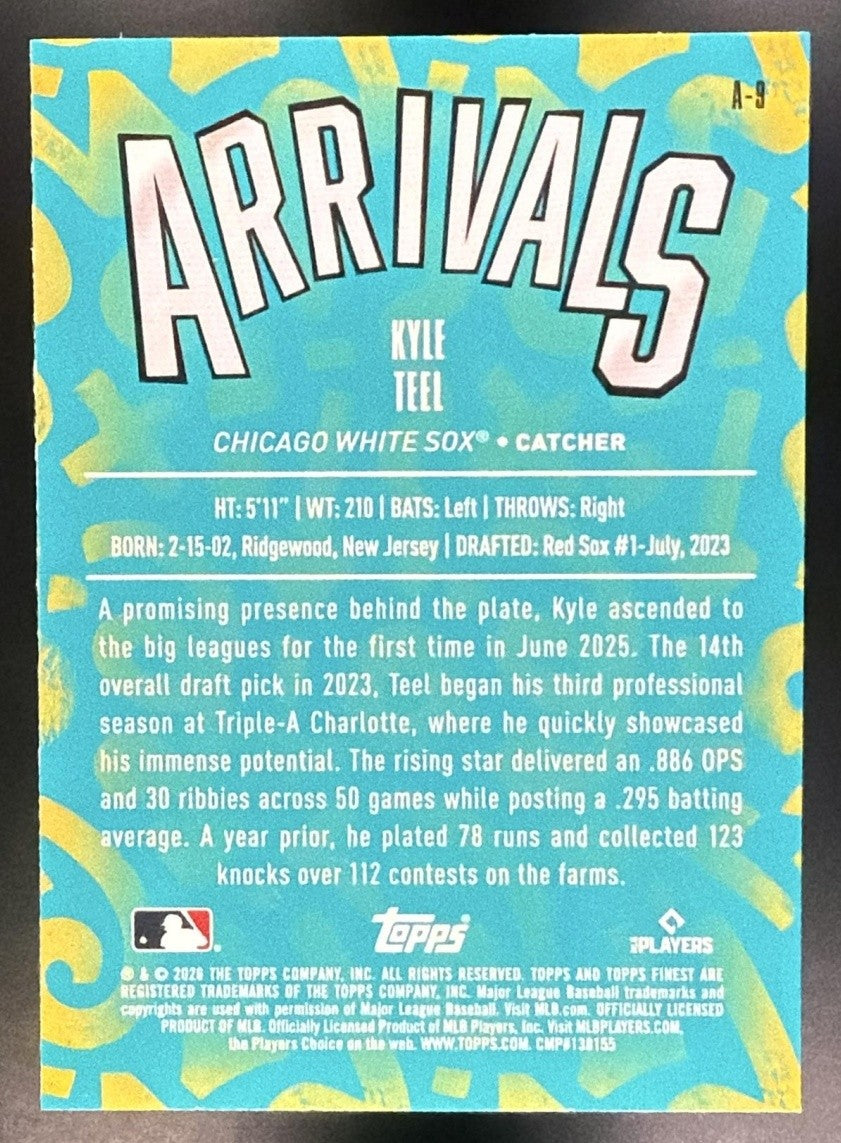 KYLE TEEL 2026 TOPPS FINEST #A-9 ARRIVALS RC WHITE SOX