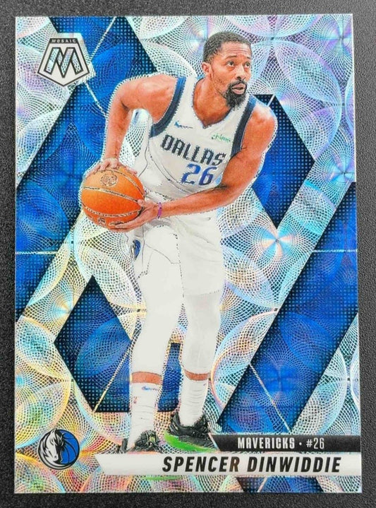 SPENCER DINWIDDIE 2024-25 PANINI MOSAIC #34 INTERNATIONAL MOSAIC MAVERICKS