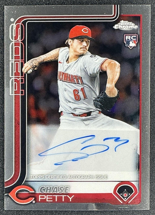 CHASE PETTY 2025 TOPPS CHROME UPDATE #AC-CPE AUTO RC REDS