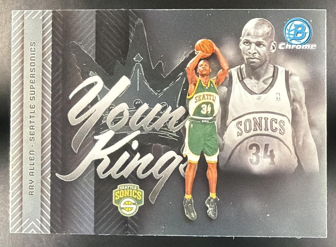 RAY ALLEN 2025-26 BOWMAN #YK-25 CHROME YOUNG KINGS SUPERSONICS