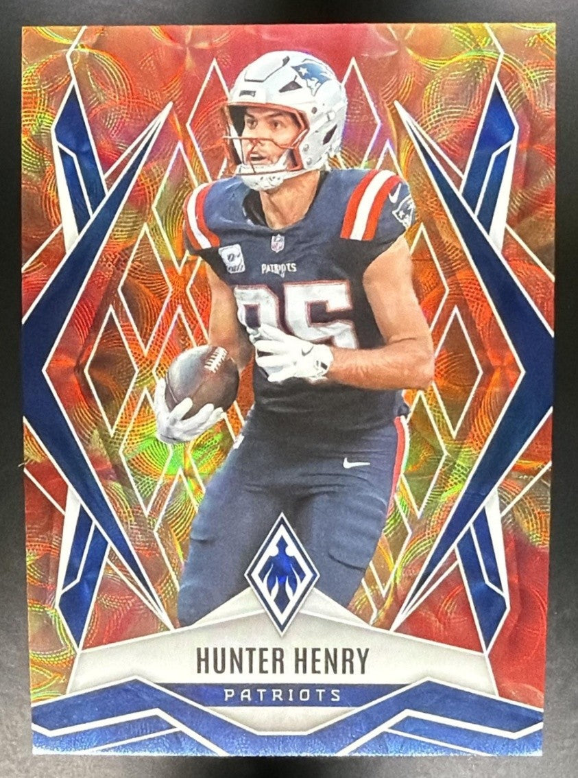 HUNTER HENRY 2025 PANINI PHOENIX FACTORY SET #97 FIREBURST /350 PATRIOTS