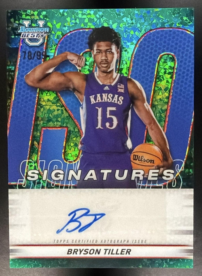 2025 Bowman Best University Bryson Tiller Green Mini-Diamond /99 Auto
