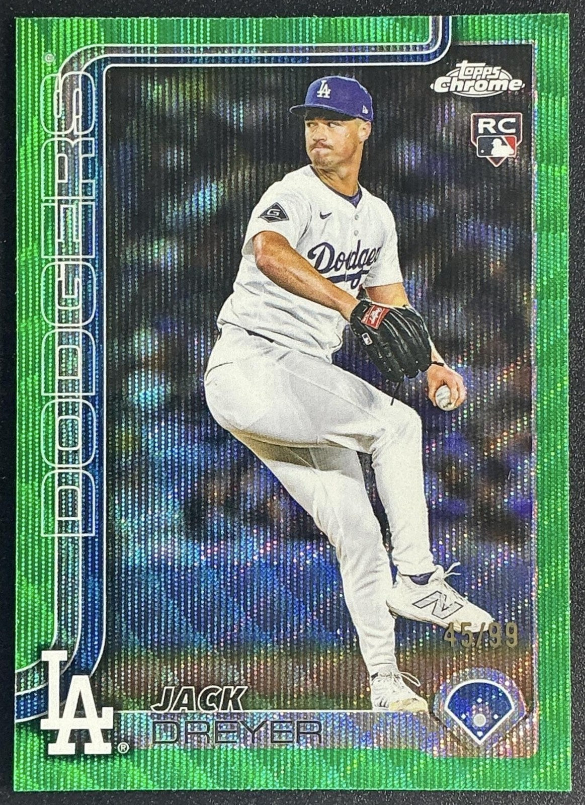 2025 Topps Chrome Update Jack Dreyer #USC39 Green Wave Refractor /99 RC